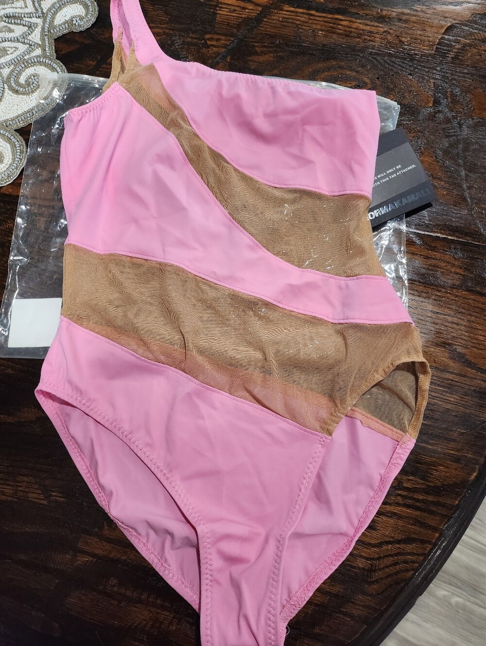 Norma Kamali Mio Mesh Cut-Out One-Piece Swimsuit Large - Picture 8 of 10